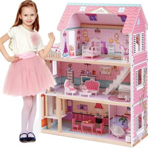 ROBUD Pupuuenhaus für Minipuppen Mädchen Spielzeug Set